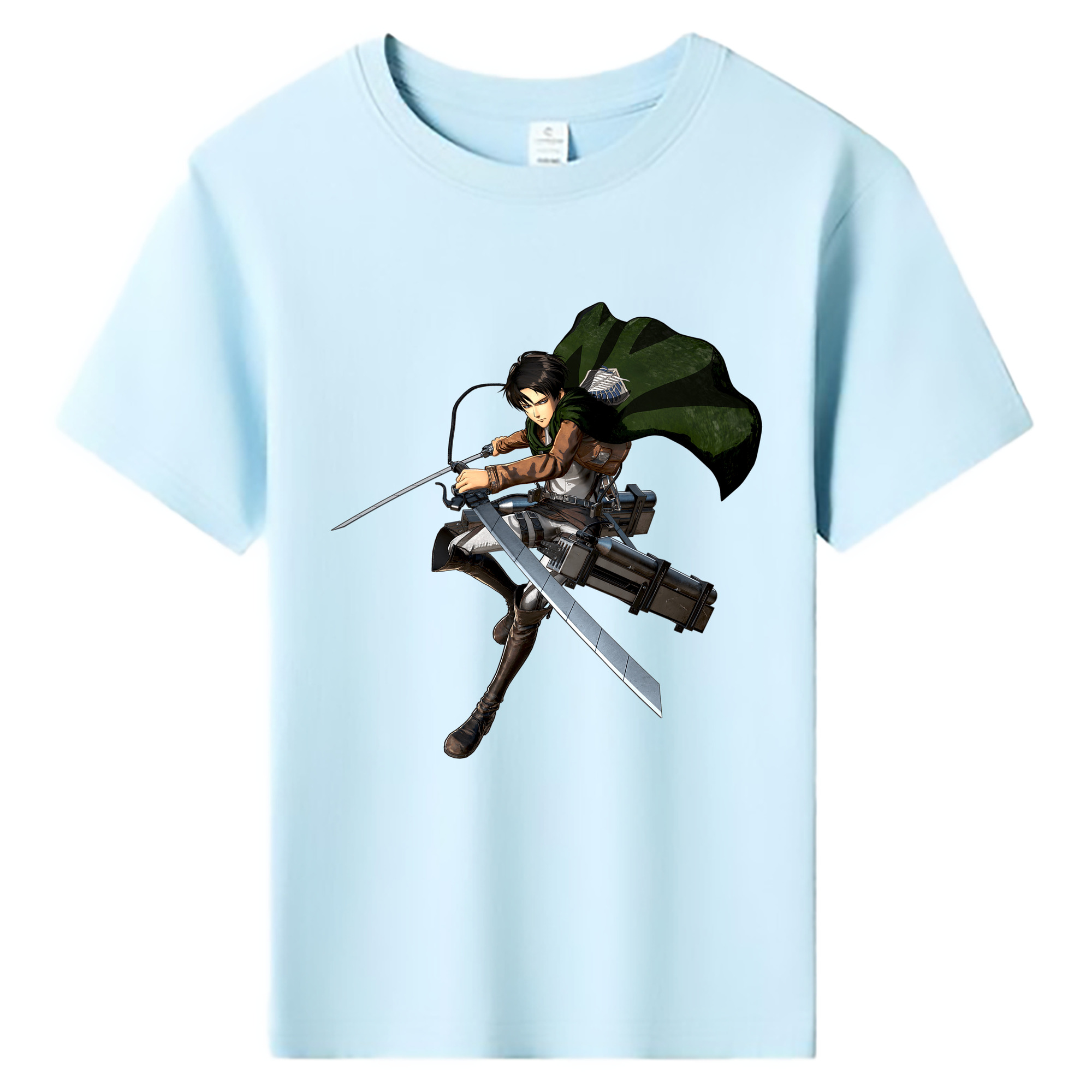 （画像用） 進撃の巨人 リヴァイ·アッカーマン Attack on Titan Levi Ackerman 綿100％キッズTシャツ（フロントプリント）